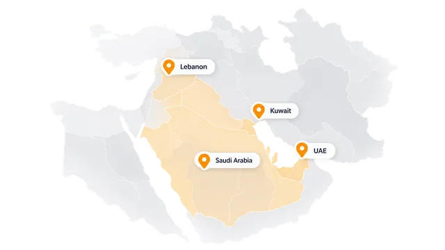 iCARRY markets: Saudi Arabia, UAE, Kuwait and Lebanon.
